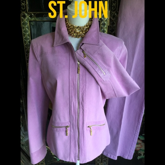 St. John Jackets & Blazers - St. John Sport All Leather Lavender Jacket. H2